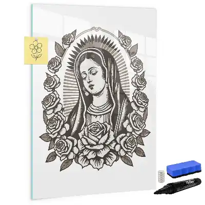 Tablă magnetică de scris cu modelul Fecioara de la Guadalupe