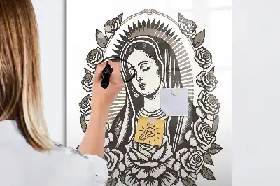 Tablă magnetică de scris cu modelul Fecioara de la Guadalupe