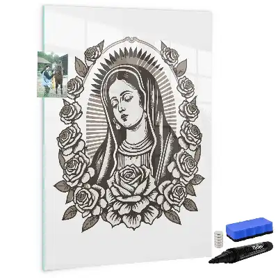 Tablă magnetică de scris cu modelul Fecioara de la Guadalupe