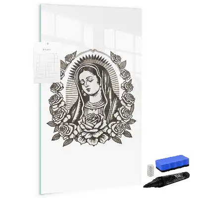 Tablă magnetică de scris cu modelul Fecioara de la Guadalupe