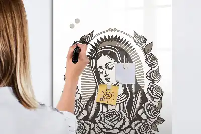 Tablă magnetică de scris cu modelul Fecioara de la Guadalupe