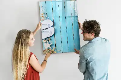 Tablă cu marker design cu scânduri albastre de plajă