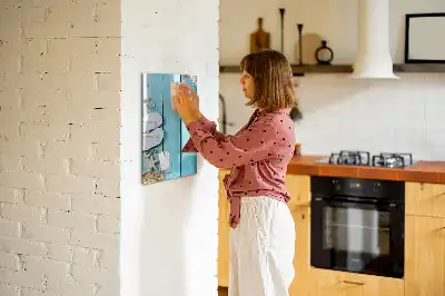 Tablă cu marker design cu scânduri albastre de plajă