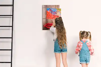 Tablă magnetică pentru scris decorativă cu motiv de ardei iute pe suport de lemn