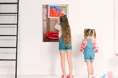 Tablă magnetică pentru scris decorativă cu motiv de ardei iute pe suport de lemn