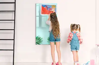 Tablă cu marker decor cu frunze exotice