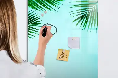 Tablă magnetică de scris cu model frunze de palmier