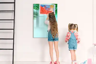 Tablă magnetică de scris cu model frunze de palmier