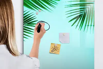 Tablă magnetică de scris cu model frunze de palmier