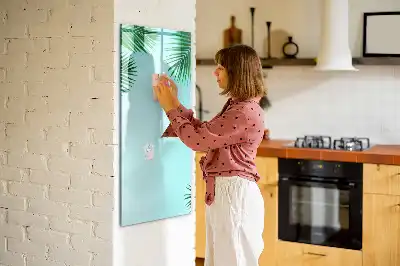 Tablă magnetică de scris cu model frunze de palmier