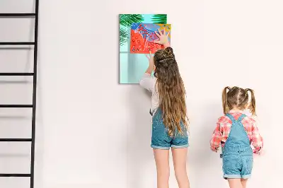 Tablă magnetică de scris cu model frunze de palmier