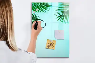 Tablă magnetică de scris cu model frunze de palmier