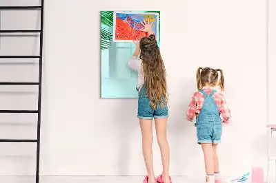 Tablă magnetică de scris cu model frunze de palmier