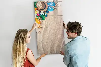 Tablă magnetică de scris cu imprimeu plajă nisipoasă