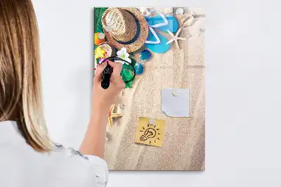 Tablă magnetică de scris cu imprimeu plajă nisipoasă
