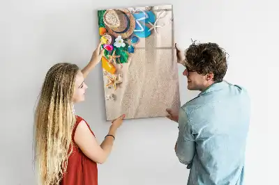 Tablă magnetică de scris cu imprimeu plajă nisipoasă