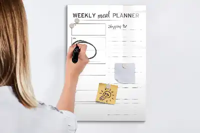 Tablă magnetică de scris planificator săptămânal pentru mese