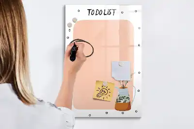 Tablă magnetică de scris pentru lista de sarcini