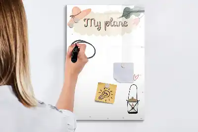 Tablă cu marker pentru organizarea planurilor mele