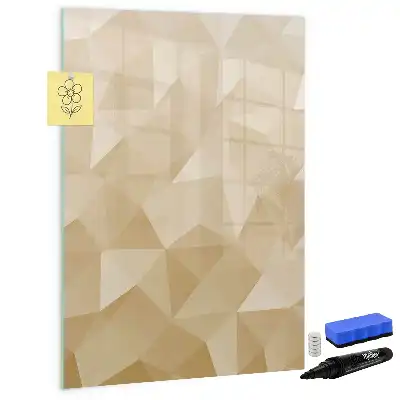 Tablă magnetică de scris cu model abstracție de triunghiuri