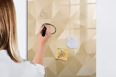 Tablă magnetică de scris cu model abstracție de triunghiuri