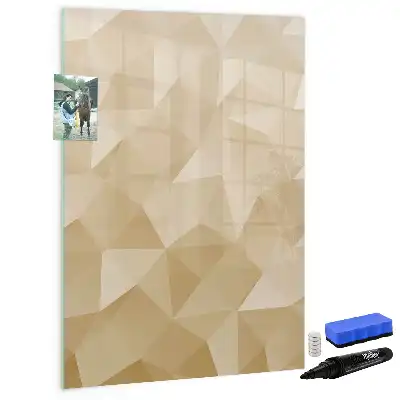 Tablă magnetică de scris cu model abstracție de triunghiuri