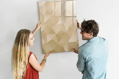 Tablă magnetică de scris cu model abstracție de triunghiuri