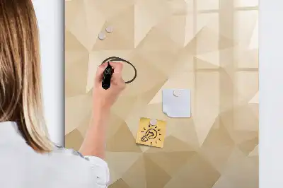 Tablă magnetică de scris cu model abstracție de triunghiuri