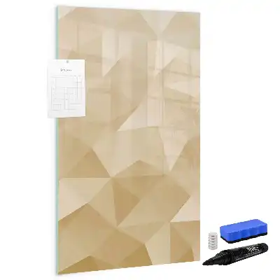 Tablă magnetică de scris cu model abstracție de triunghiuri