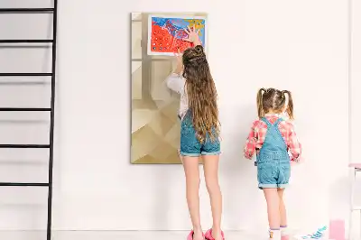 Tablă magnetică de scris cu model abstracție de triunghiuri