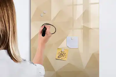 Tablă magnetică de scris cu model abstracție de triunghiuri
