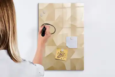 Tablă magnetică de scris cu model abstracție de triunghiuri