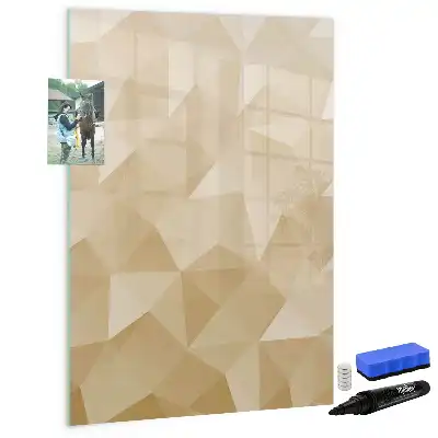Tablă magnetică de scris cu model abstracție de triunghiuri