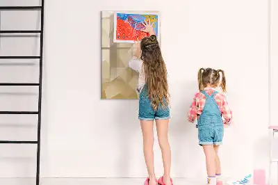 Tablă magnetică de scris cu model abstracție de triunghiuri
