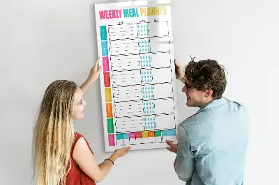 Tablă magnetică pentru scris planificator săptămânal de mese