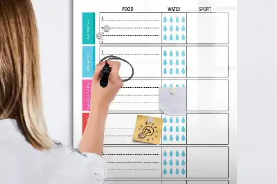 Tablă magnetică pentru scris planificator săptămânal de mese