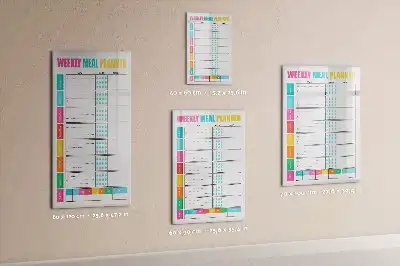 Tablă magnetică pentru scris planificator săptămânal de mese