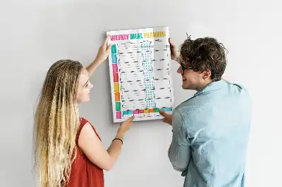 Tablă magnetică pentru scris planificator săptămânal de mese