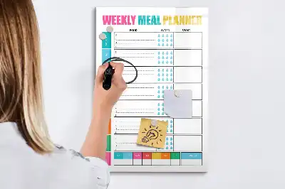 Tablă magnetică pentru scris planificator săptămânal de mese