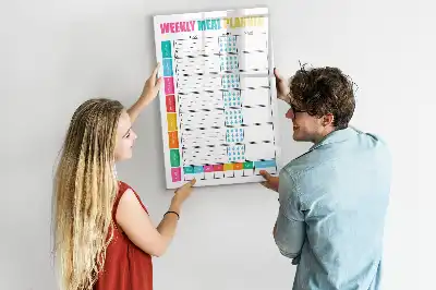Tablă magnetică pentru scris planificator săptămânal de mese