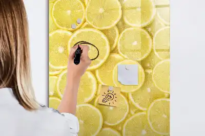 Tablă magnetică de scris cu model felii de lămâie