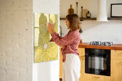 Tablă magnetică de scris cu model felii de lămâie