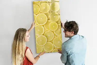 Tablă magnetică de scris cu model felii de lămâie