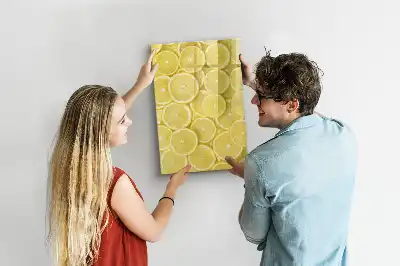 Tablă magnetică de scris cu model felii de lămâie