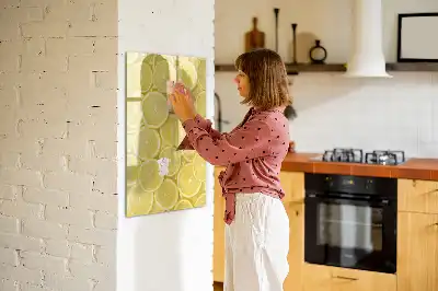 Tablă magnetică de scris cu model felii de lămâie