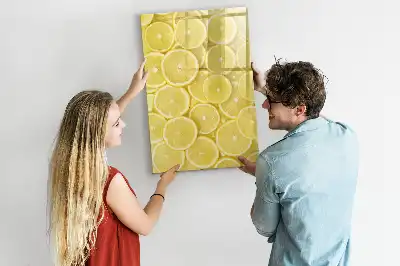 Tablă magnetică de scris cu model felii de lămâie