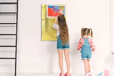 Tablă magnetică de scris cu model felii de lămâie