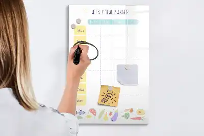 Tablă magnetică de scris planificator săptămânal de mese