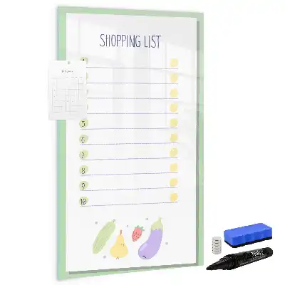 Tablă cu marker pentru listă de cumpărături