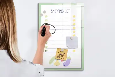 Tablă cu marker pentru listă de cumpărături